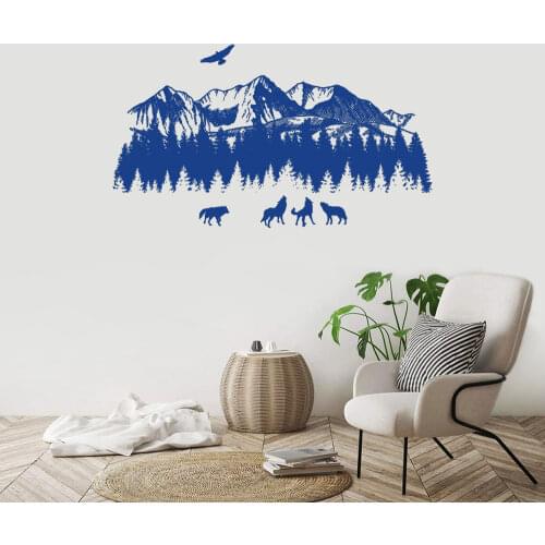 Mountain range carved Wall Sticker for Living room bedroom bed background decoration art decals door decor Pvc stickers DW7621