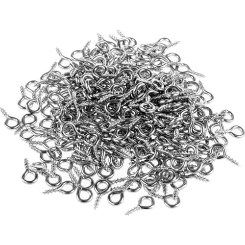 250PCS Small Tiny Mini Eye Pins Eyelet Connector Screw Loops for Pendants of 8MM x 4 MM Metal Eyepins Hooks Eyelets Screw