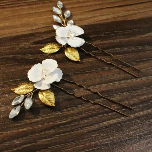 Bridal Hair Accessories Hair Clip Leaves Flowers Hair Flowers Hair Arrangement Hair Pins Wedding Bridal Jewelry
