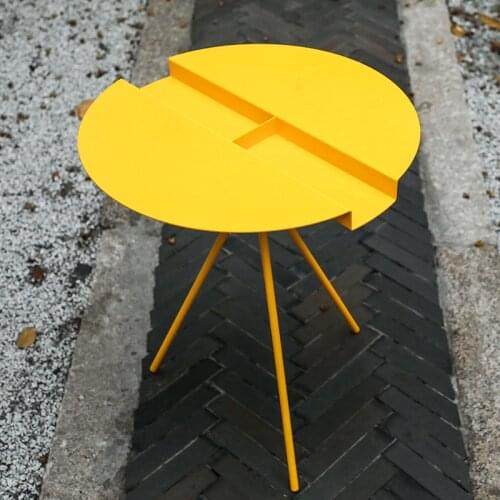 TT Creative Ins Coffee Table Modern Minimalist Side Table Personalized Metal Balcony Coffee Table Side Table | Gray Square