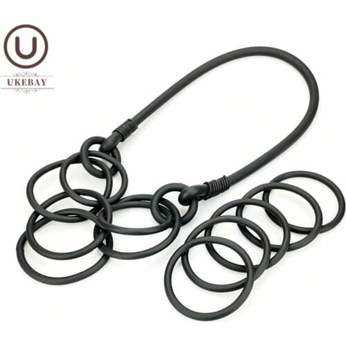 UKEBAY New Punk Pendant Necklace 5 Pieces Charm Bangles Women Jewelry Handmade Set Rubber Elasticity Chain Design DIY Jewellery