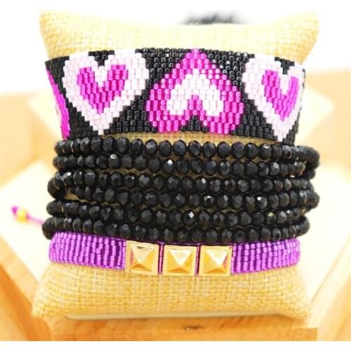 ZHONGVI Pulseras Mujer Moda 2020 MIYUKI Bracelet Women Mecican Jewelry Heart Bracelets Handmade Armband Crystal Tassel Weeding