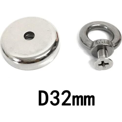 1/3/5pcs D32/D36 Super Strong Magnet NdFeB Pot Fishing Magnets Salvage Fishing Hook Magnets Imanes Strongest Permanent