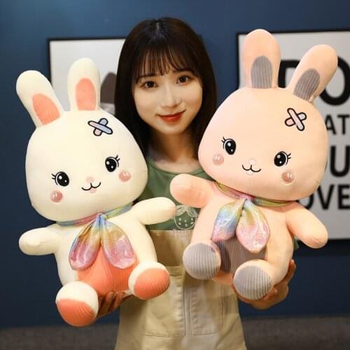 1pc 25-55cm Kawaii Rabbit Plush Toys Lovely Rabbit with Tie Pillow Stuffed Soft Dolls Baby Toy for Children Girls Decor Gift