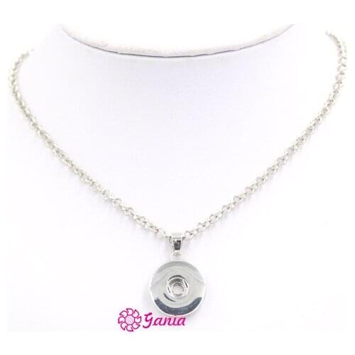 1PC Chunky Interchangeable Pendant Necklace Metal Chain with 18mm Button Pendant Necklace For Snap Jewelry collier