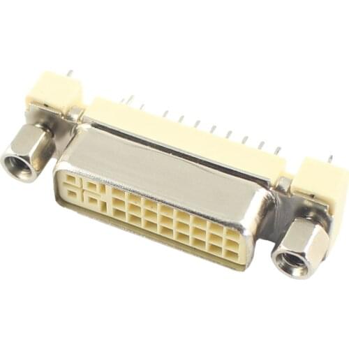 2pcs DVI 24+5 Pin Female Straight Solder 180 Degree PCB Mount Type Jack Socket Connector Adapter