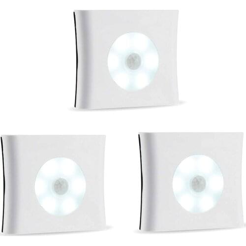 3pc PIR Motion Sensor Wireless Under Cabinet Light Infrared Detector Wall Lamp Auto on/Off Closet Kitchen Bedroom Indoor Lantern