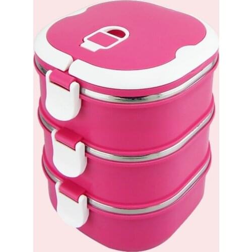 3 Layer Food Stainless Steel Colored Insulated Tiffin Lunch Box