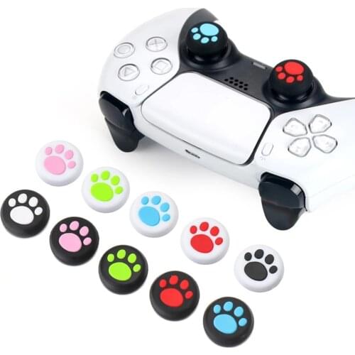 4 pcs Cute Silicone Thumb Sticks Grips for Sony PlayStation 4 PS4/PS5 Slim Pro Controller Caps Cover for XBox One X S