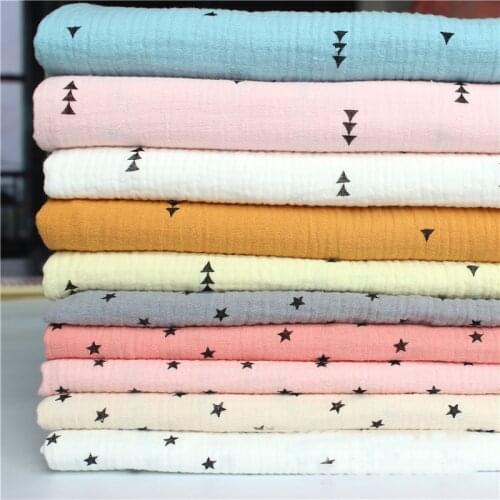 50*135 CM Double-layer Printed Crepe Fabric 100% Cotton Fabric Pleated Texture Fabric Skin-friendly Clothing fabric