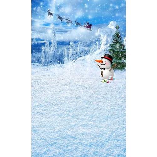 5x7 Christmas Photography Background Newborn White Snow Ice Blue Red Star Backdrop for Xmas Party Family Photo Booth Props