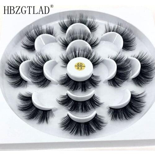 7 Pairs/SET Mixed Styles Mink Soft Fake Eyelashes Long Natural Thick Cross Makeup Eye Lashes False Eyelash Beauty Makeup Kits
