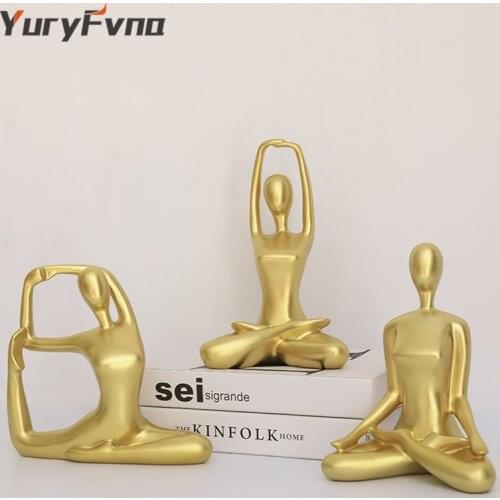 YuryFvna Abstract Figure Modern Home Decoration Yoga Statue Fashion Resin Abstract Yoga Figure Sculpture Handmade Yoga Art Gift