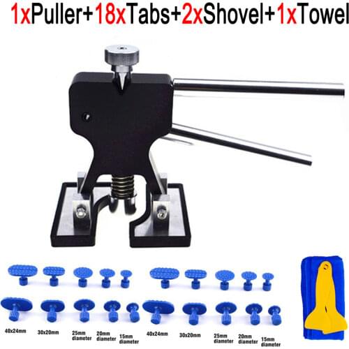 Car Paintless Dent Repair Tools Dent Repair Kit Auto Dent Puller with Glue Puller Tabs Removal Kits with Towel Shovel