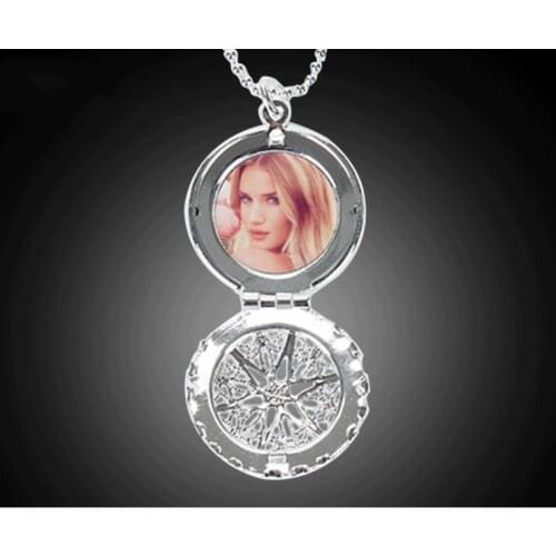 Free shipping sublimation blank Round metal necklace for consumables Heat Transfer printing DIY gifts 6pcs