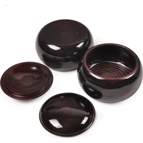BSTFAMLY 2 Jars / Lot Wooden Go Chess Jar 14.5cm*9cm Chinese Old Game of Go / Weiqi Checkers Boxes For 19 Road 361 Pieces GC03