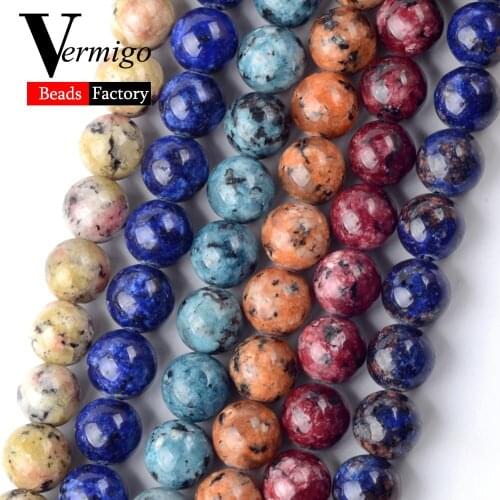 Natural Stone Beads Blue Red Yellow Spot Stone Round Beads For Jewelry Making 8mm Jewelry For Women Diy Bracelets 15'' Wholesale