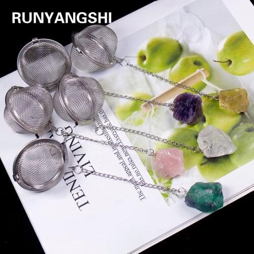 1pcs Creative Natural crystal stonet 304 stainless steel tea maker Tea filter Crystal rough Crystal decoration crafts