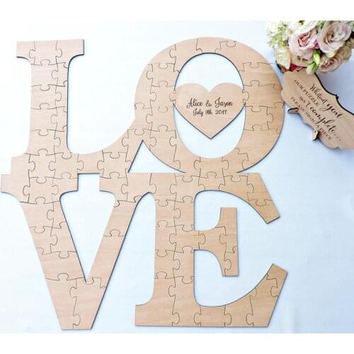 Love Wood Puzzle Guestbook, Wedding Guest Book Puzzle, Love Wedding Guest Book Puzzle, Custom Wedding Guest Book Puzzle, Wood We