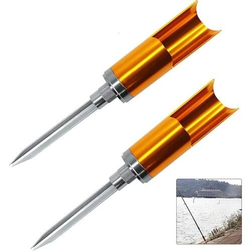 Fishing Rod Pole Holder Aluminium Ground Support Stand Baitcaster Spincast Casting Spinning Fishing Rod Racks Folding Holder