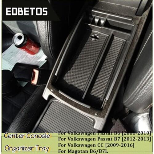 Armrest For V W Volkswagen CC Passat B6 B7 2006-2016 Central Storage Box Armrest Glove Holder Plate Car Organizer For Magotan B6