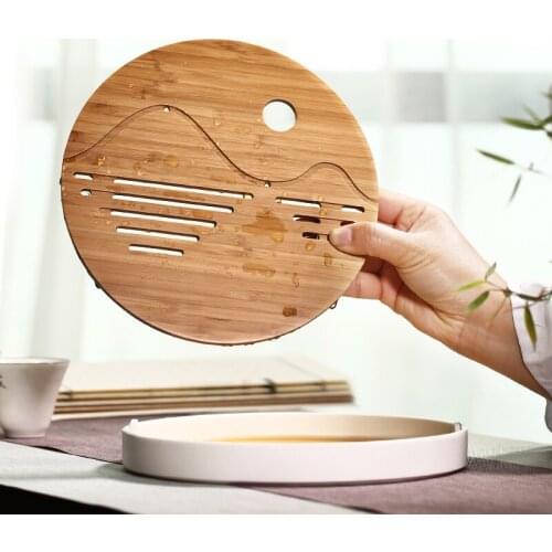 Household kungfu tea set small tea table water storage wooden tea tray simple bamboo dry bubble tray tea sea tea tray