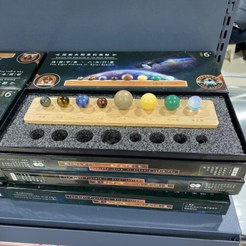 Natural Round Stone Quartz Sphere Eight Planets in Solar Systes Explore Mysteries of System