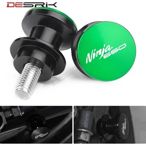 NINJA650 LOGO Motorcycle CNC Swingarm Spools Stand Screws Sliders 8MM Accessories For Kawasaki Ninja 650 2017 2018 2019 2020
