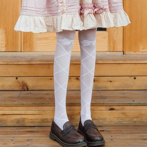 Knee Tights Japanese Lolita White Stockings for Women and Girl Gift Female Cute Soft Girl was Thin Lolita Pantyhose Dropshipping