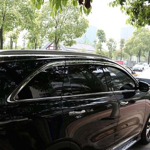Brand New 1 Set Chrome Side Rain Guard Deflectors Vent Sun Shade Window Visors For Kia Sorento 2014-2018