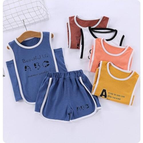 Summer Children Out Clothes Baby Boy Sport O-Neck T Shirt Shorts 2Pcs/sets Infant Outfits Baby Kids Cotton Toddler Tracksuit