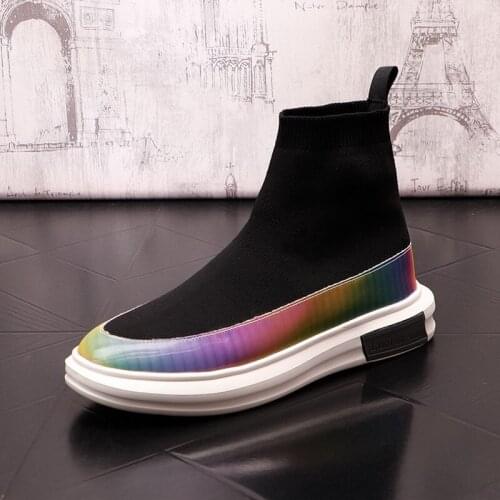 Summer New Mens Leisure Shoes Black High Top Mesh Breathable Trending Sport Platfrom Male Casual Comfort Zapatos Footwear ERRFC