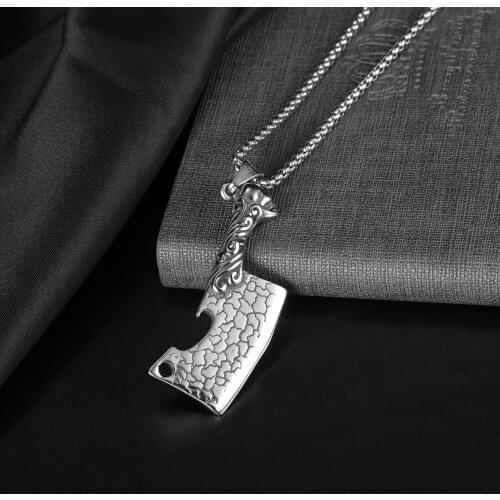 Fashion Bottle Opener Kitchen Knife Pendant Necklace Simple Stainless Steel Necklace Street Mens Punk Hip Hop Jewelry