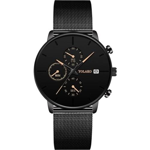 Men Watches 2020 Luxury Male Calendar Quartz Watch Men Casual Ultra-thin Mesh Steel Sport Watch For Men Gift Relogio Masculino
