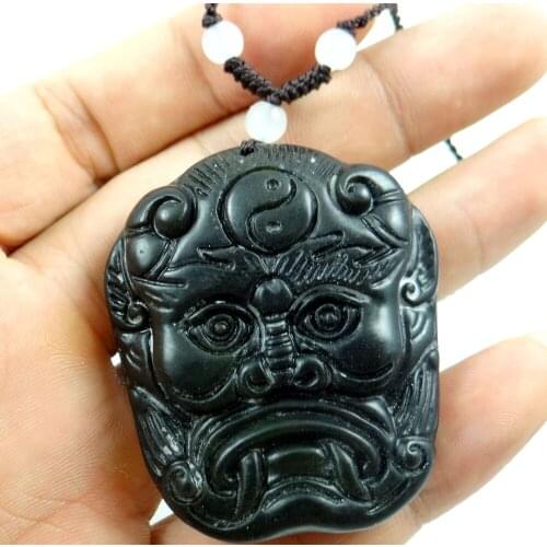 Natural stone Quartz crystal Chinese hand-carved statue of Ghost head amulet pendant for diy jewelry making Necklace Accessories