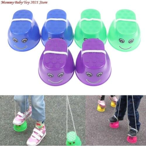 2Pcs New Kids Toys Gifts Outdoor Plastic Balance Training Equipment Smile Jumping Stilts Coordination Game Jumping Feet Stilts