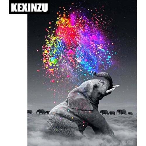 New Colorful 5D Diy diamond painting cross stitch "Elephant" Full Square Diamond embroidery Needlework Rhinestone Mosaic Crafts