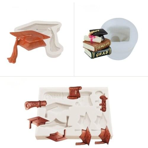 Graduation Season Bachelor Hat Fondant Silicone Mold DIY Chocolate Decoration Cake Decoration Mold Baking Accessories