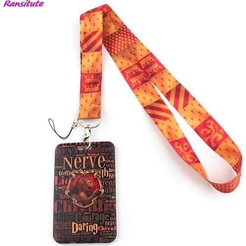 Ransitute R1394 Animal Lion Lanyard Card Holder Student Hanging Neck Mobile Phone Lanyard Badge Subway Access Card Holder