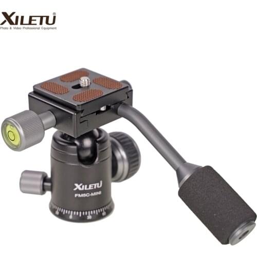 XILETU Tripod Ball Head Aluminum Alloy Ballhead w Quick Release Plate Hand crank for Video photography