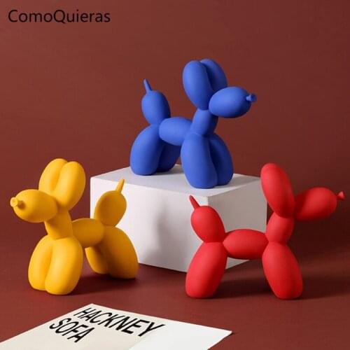 Balloon Dog Figurines Home Decor Nordic Modern Resin Animal Sculpture Statue for Living Room Desktop Decoration Miniatures