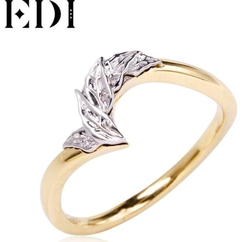 EDI Beauty and the Beast Rose Design Diamond Wedding Band 14k White Yellow Two Tone Gold Natural Diamond Leaf Band Ring
