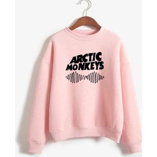 Autumn Winter ARCTIC MONKEYS SOUND WAVE Printed O-neck Sweatshirt Long Sleeve Pullovers female Hip Hop Skateboard Sweatshirts