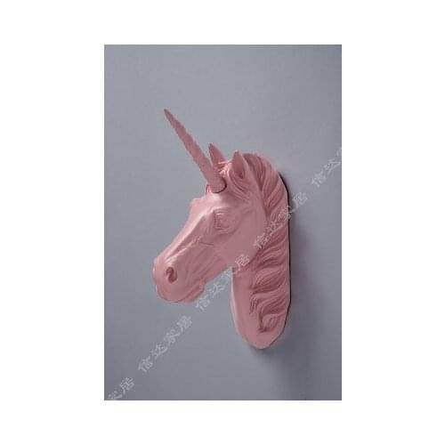 Three-dimensional Decorative home art living room Unicorn ornaments Nordic style money wall House animal head wall hanging