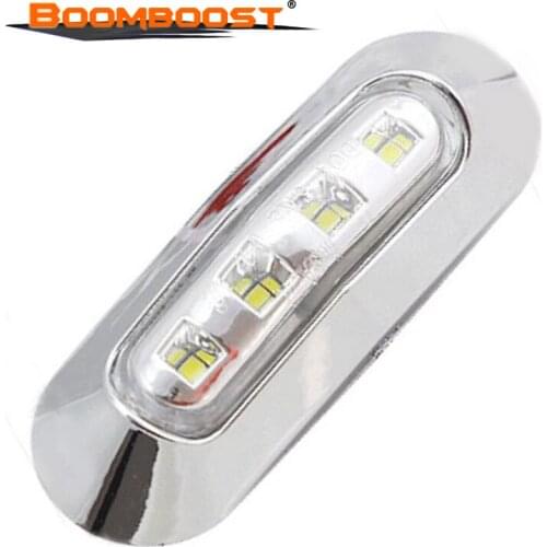 Universal White 4 LED Truck Boats Bus Trailer DC10-30V Side Marker Clearance Bright Light W/screw Signal Light