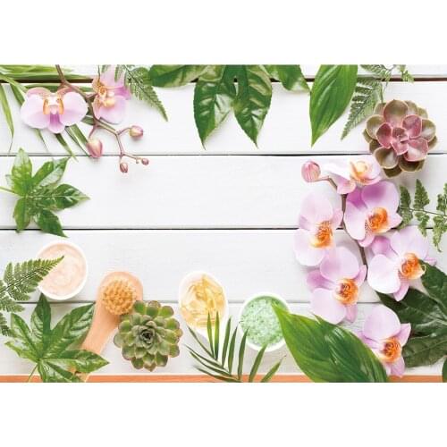 Wooden Texure Plank Flower Leaves Photographic Backgrounds for Face Cream Perfume Vinyl Backdrops for Photo Studio Photophone