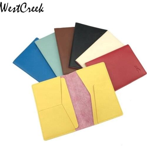 WESTCREEK Brand Minimalist Japanese Style Men And Women Embossed Passport Book Fashion Passport Holder Card Holder