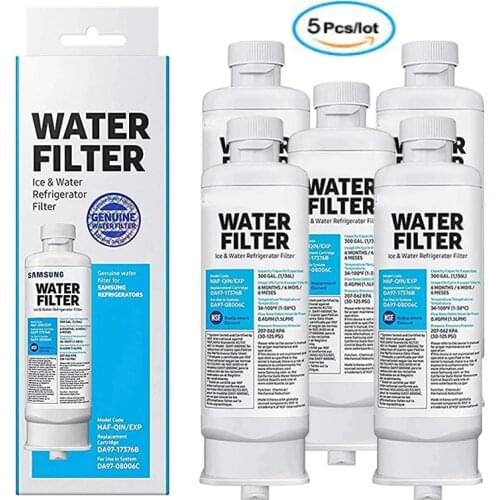 Replace Samsung DA97-17376B, HAF-QIN / EXP refrigerator water filter, 5 pieces