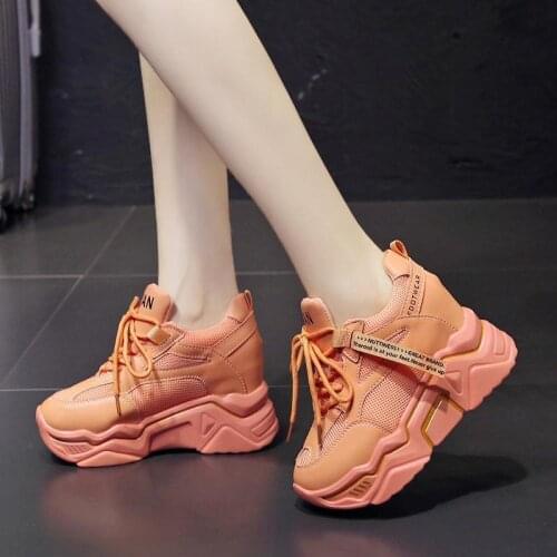 Womens Sneakers Spring 2021 New Platform Blue Lacing Sneakers Casual Comfortable Outdoor Non-Sid Running Shoe