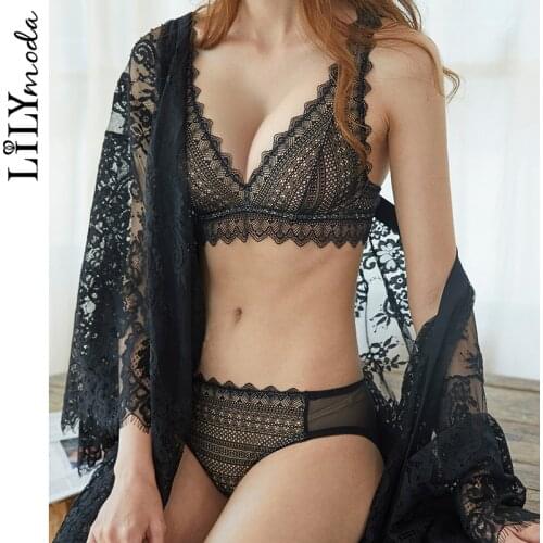 LILYMODA Women Comfortable Lace Sexy Bralette Bra Brassiere Sets Full Cup Underwear Female Lingerie New Arrivals 2018 Fashion